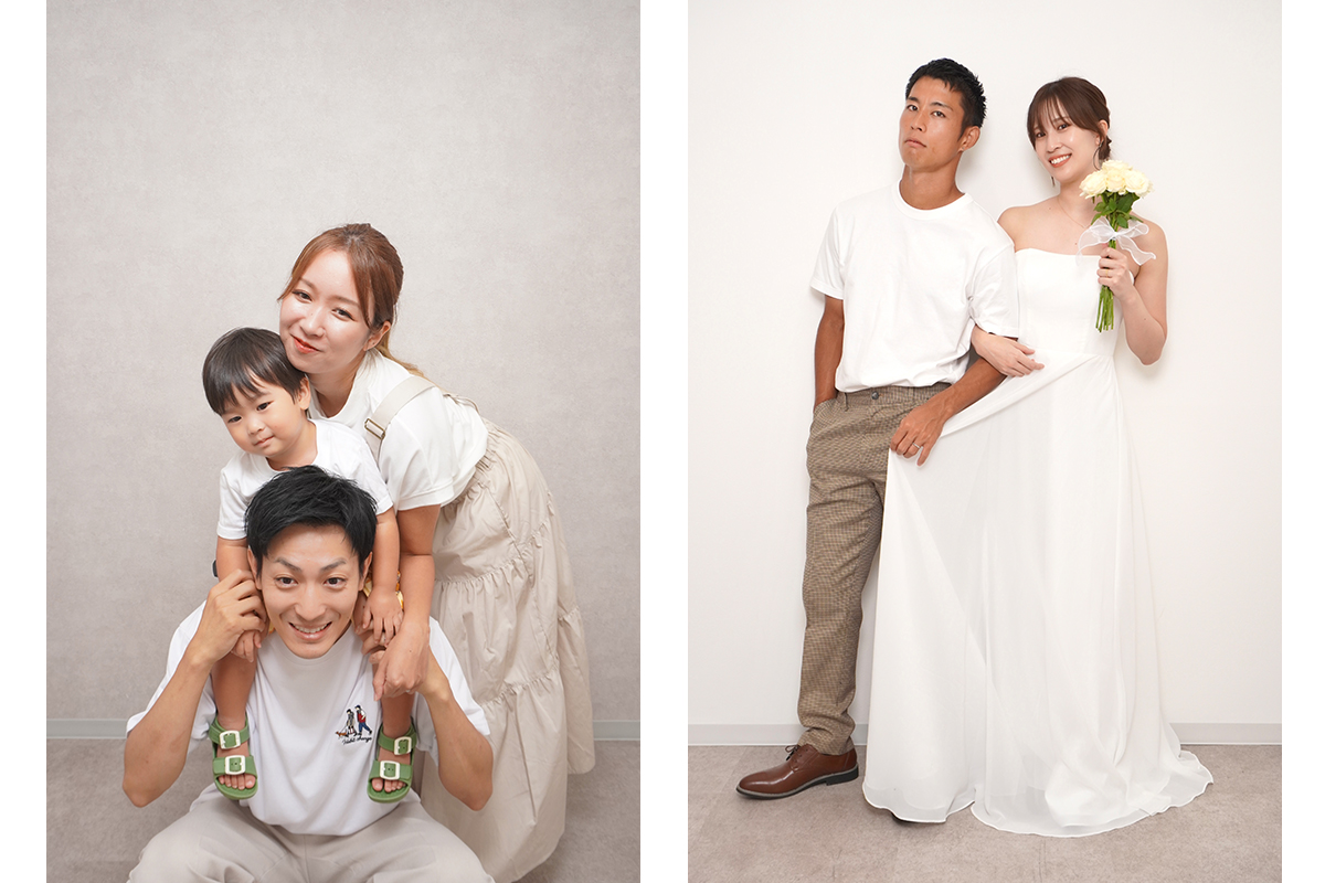 撮影ブースAで撮影したご夫婦のセルフ写真