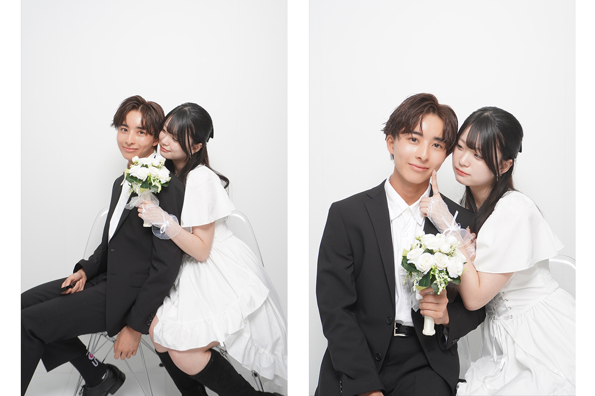 撮影ブースBで撮影した女性2人のセルフ写真