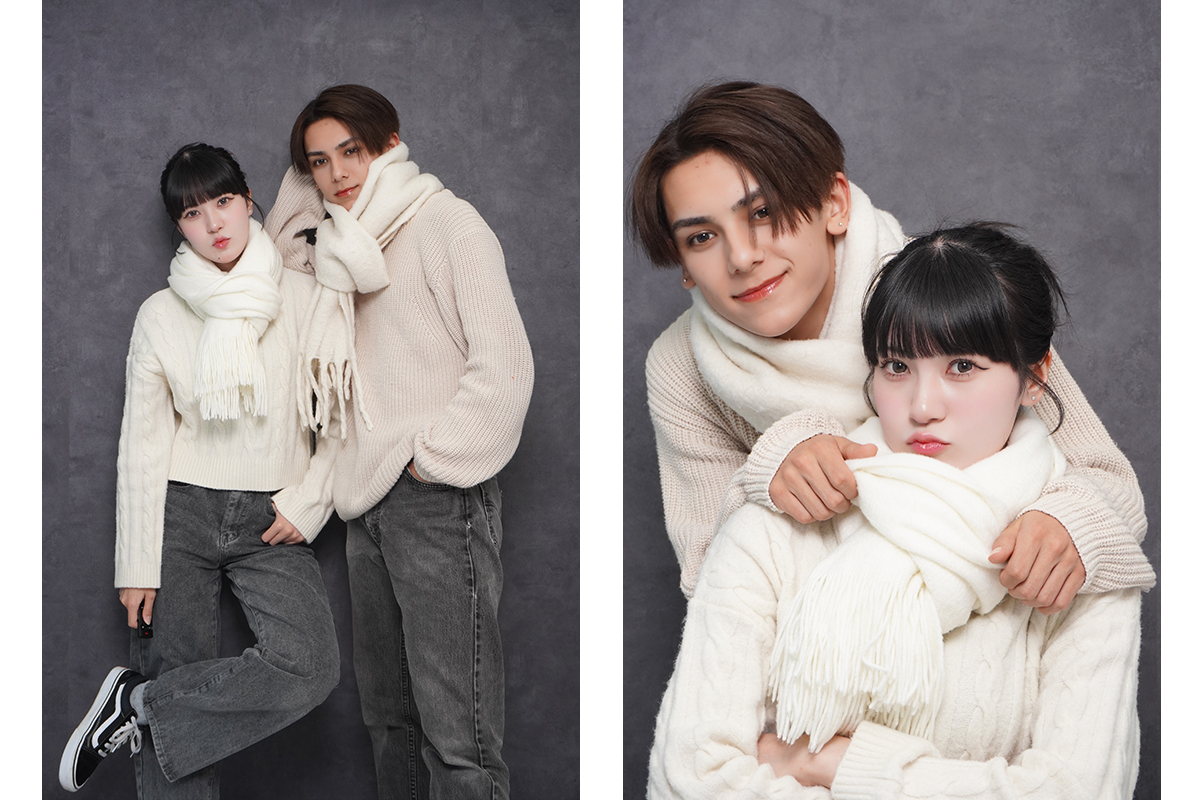 撮影ブースBで撮影した女性2人のセルフ写真