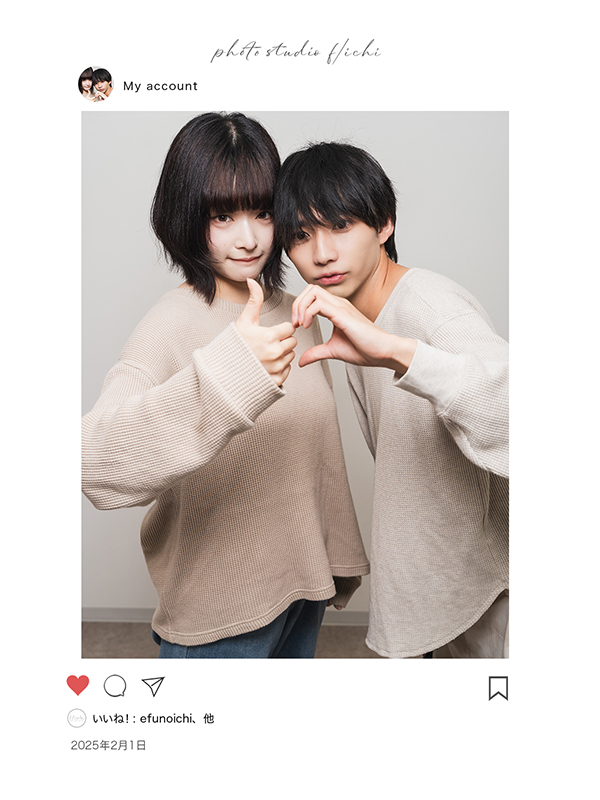 L判写真1枚レイアウトのカップルフォト