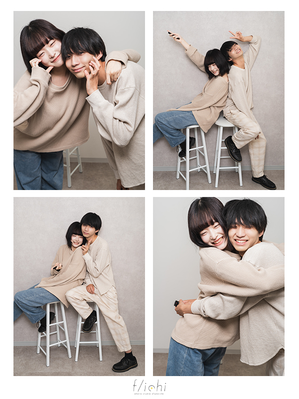 L判写真4枚レイアウトのカップルフォト