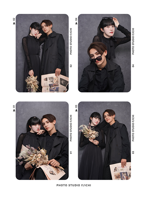 L判写真4枚レイアウトのカップルフォト